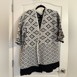 H&M Black and White Knit Kimono-style